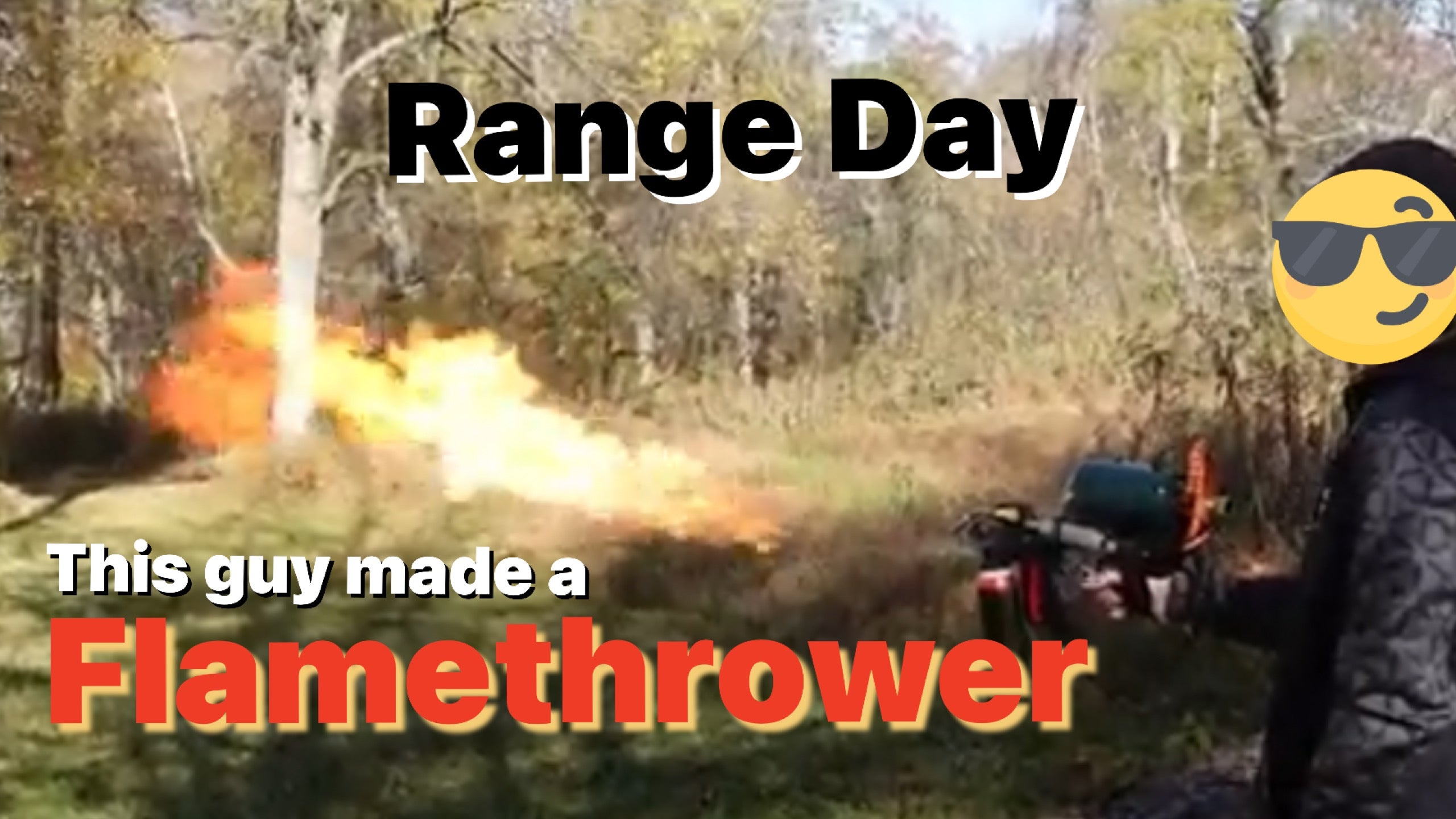 Load video: Off the chain!!!   My Guy came to the range with a homemade FLAMETHROWER!  We had a good time shooting all kinds of fun!   Join my YouTube Channel for more!